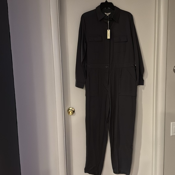 Max Studio Charcoal Tab Sleeve Utility Jumpsuit. New, with tags. - Picture 9 of 12